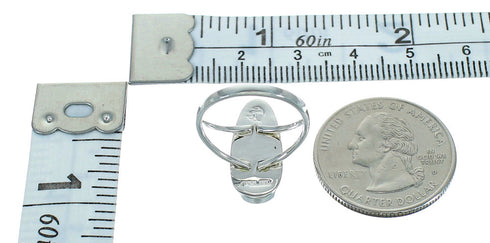 Southwest Magenta Turquoise Authentic Sterling Silver Ring Size 7-1/2 YX89459